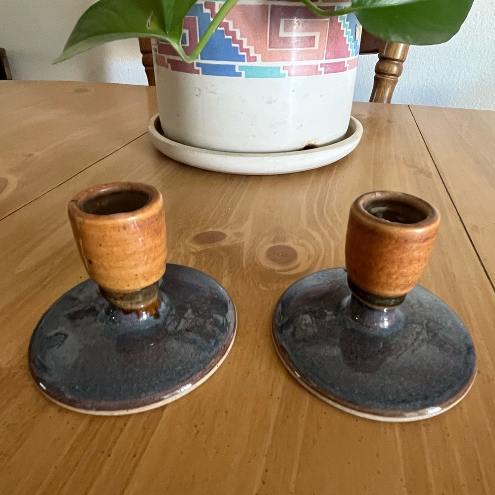 Royce Yoder Studio Art Pottery Taper Candle Holders